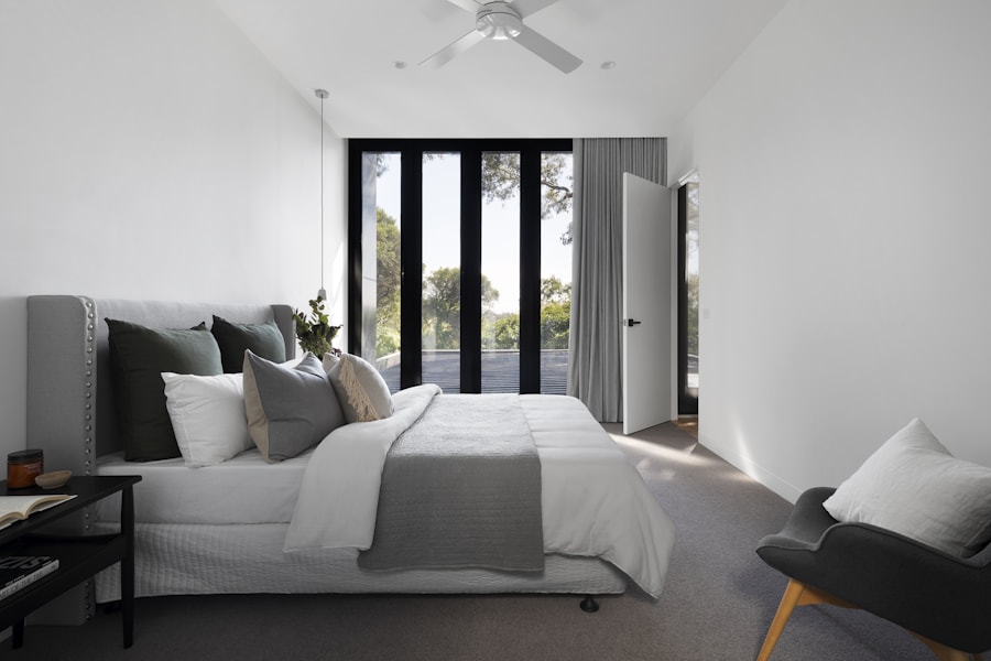 Luxury bedroom with curtains